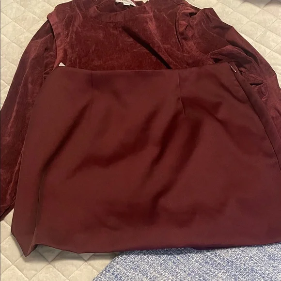a new day Burgundy Mini Skirt - Picture 1 of 3
